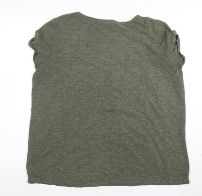 Womens UK Size 18 Marks and Spencer Green Basic T-Shirt