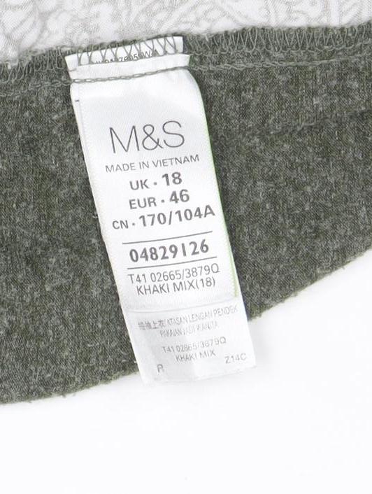 Womens UK Size 18 Marks and Spencer Green Basic T-Shirt