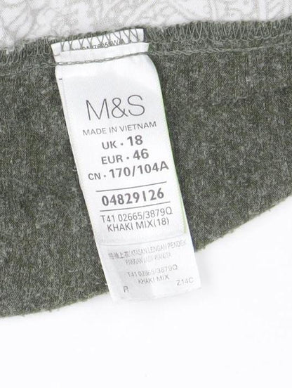 Womens UK Size 18 Marks and Spencer Green Basic T-Shirt