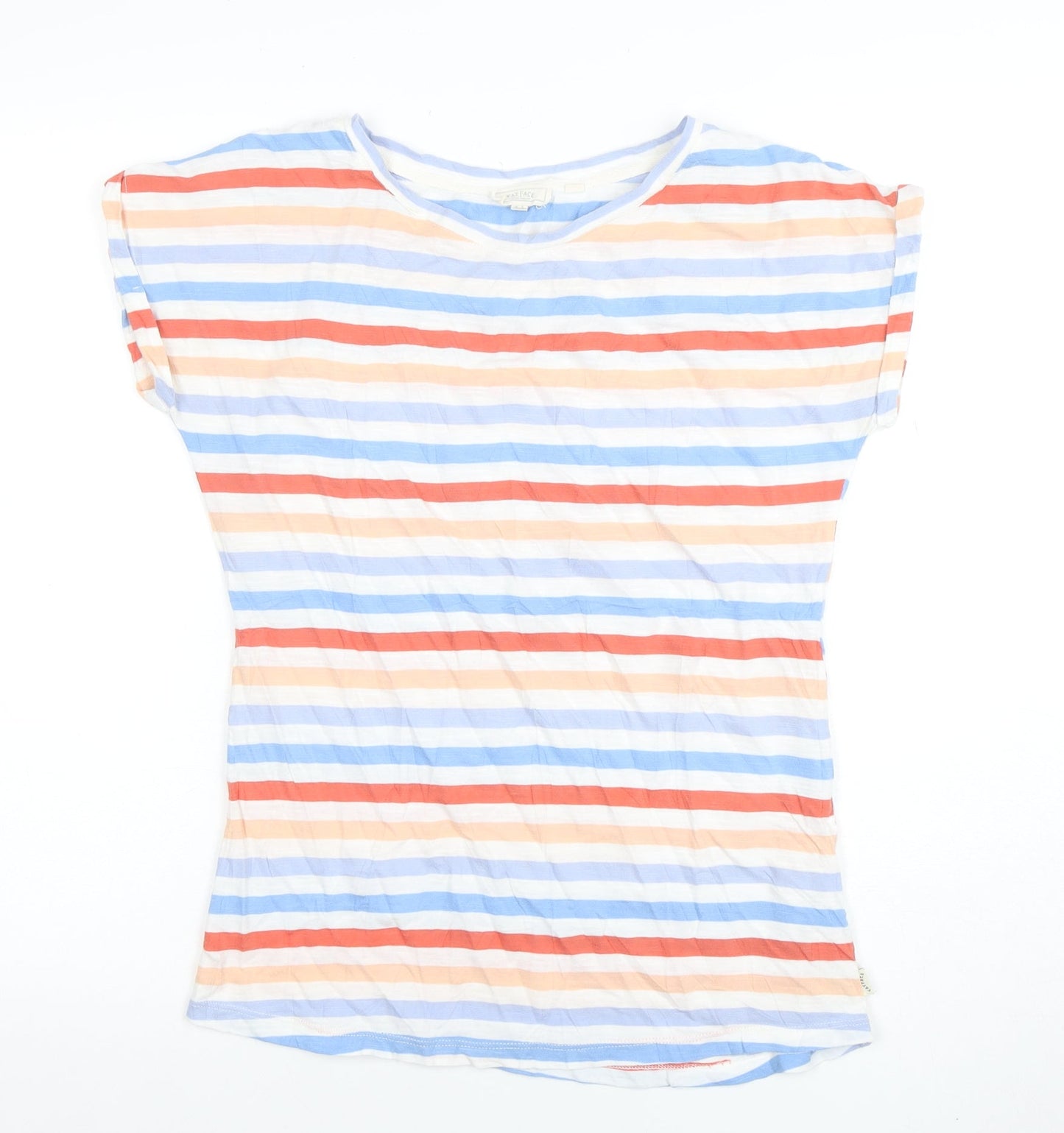 Fat Face Women’s Multicoloured Striped Cotton Boat Neck T-Shirt Size 8