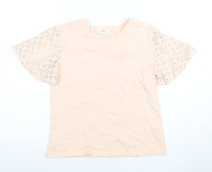 Womens UK Size S MAETTE Beige Basic T-Shirt