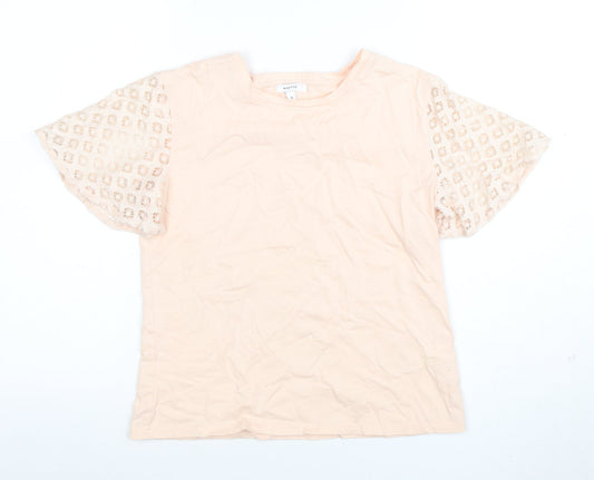 Womens UK Size S MAETTE Beige Basic T-Shirt