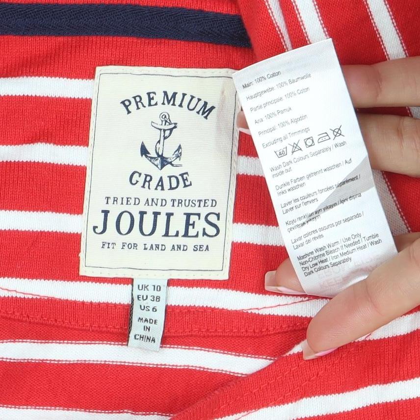 Womens UK Size 10 Joules Red Basic T-Shirt