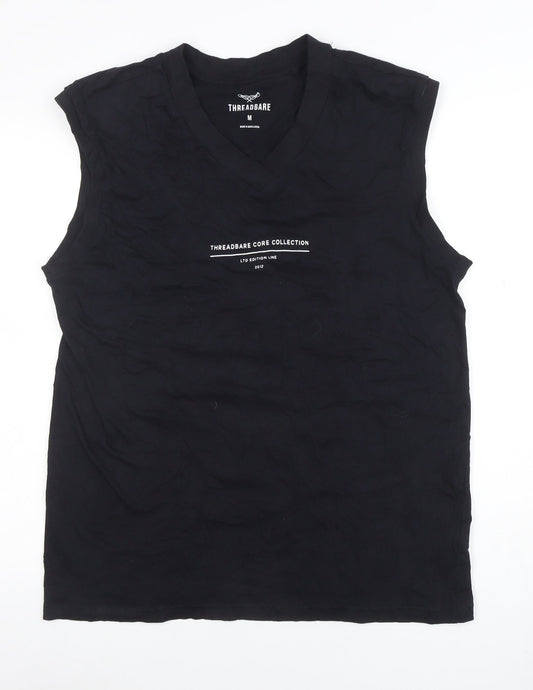 Mens UK Size M Threadbare Black  T-Shirt
