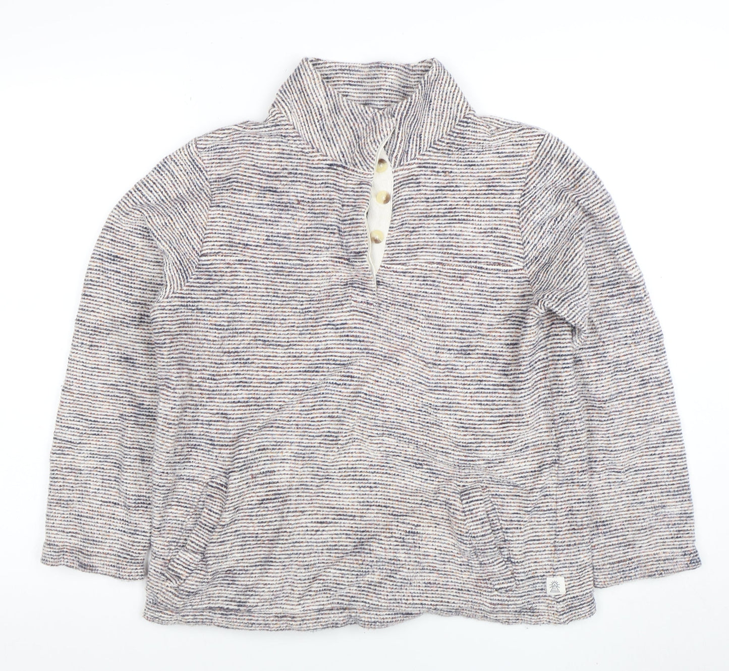 Womens UK Size S Fat Face Beige Henley Sweatshirt