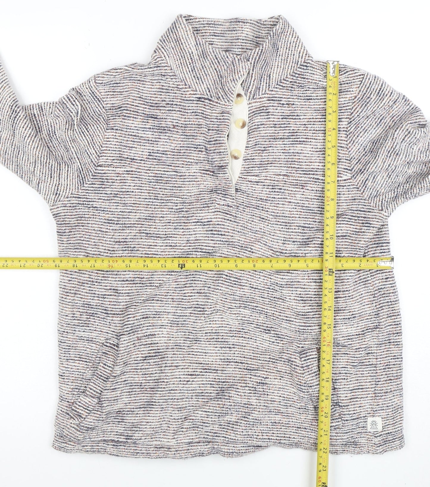 Womens UK Size S Fat Face Beige Henley Sweatshirt