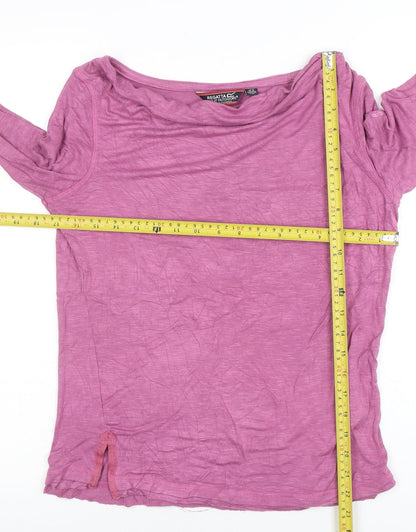 Regatta Womens Pink Long Sleeve Boat Neck Viscose T-Shirt Size 14