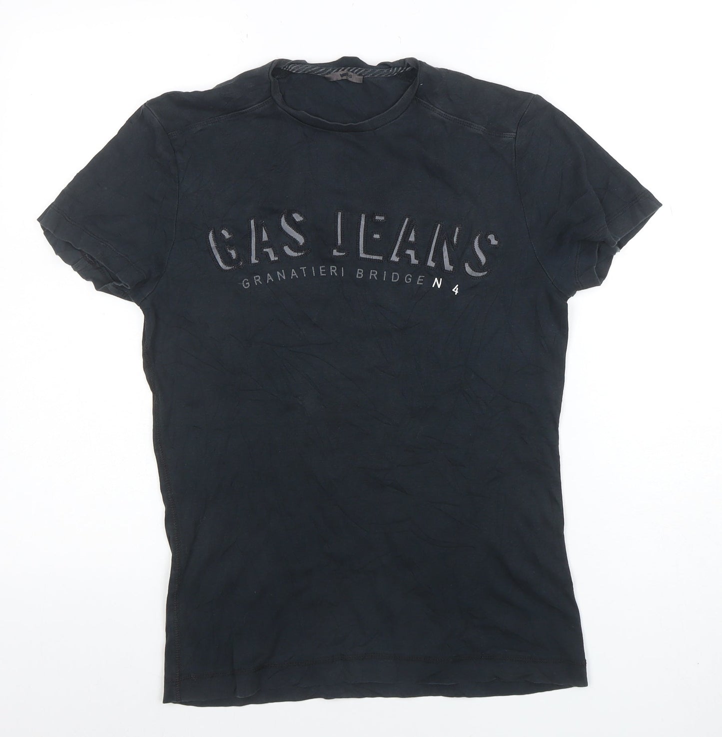 Womens UK Size S GAS Black Basic T-Shirt