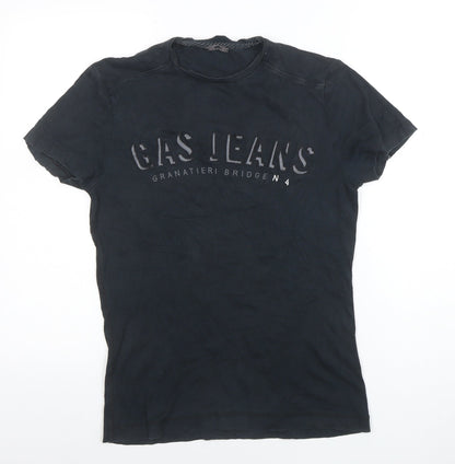 Womens UK Size S GAS Black Basic T-Shirt