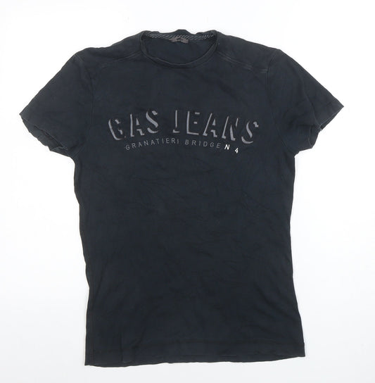 Womens UK Size S GAS Black Basic T-Shirt