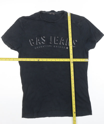 Womens UK Size S GAS Black Basic T-Shirt