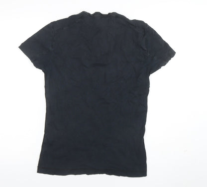 Womens UK Size S GAS Black Basic T-Shirt