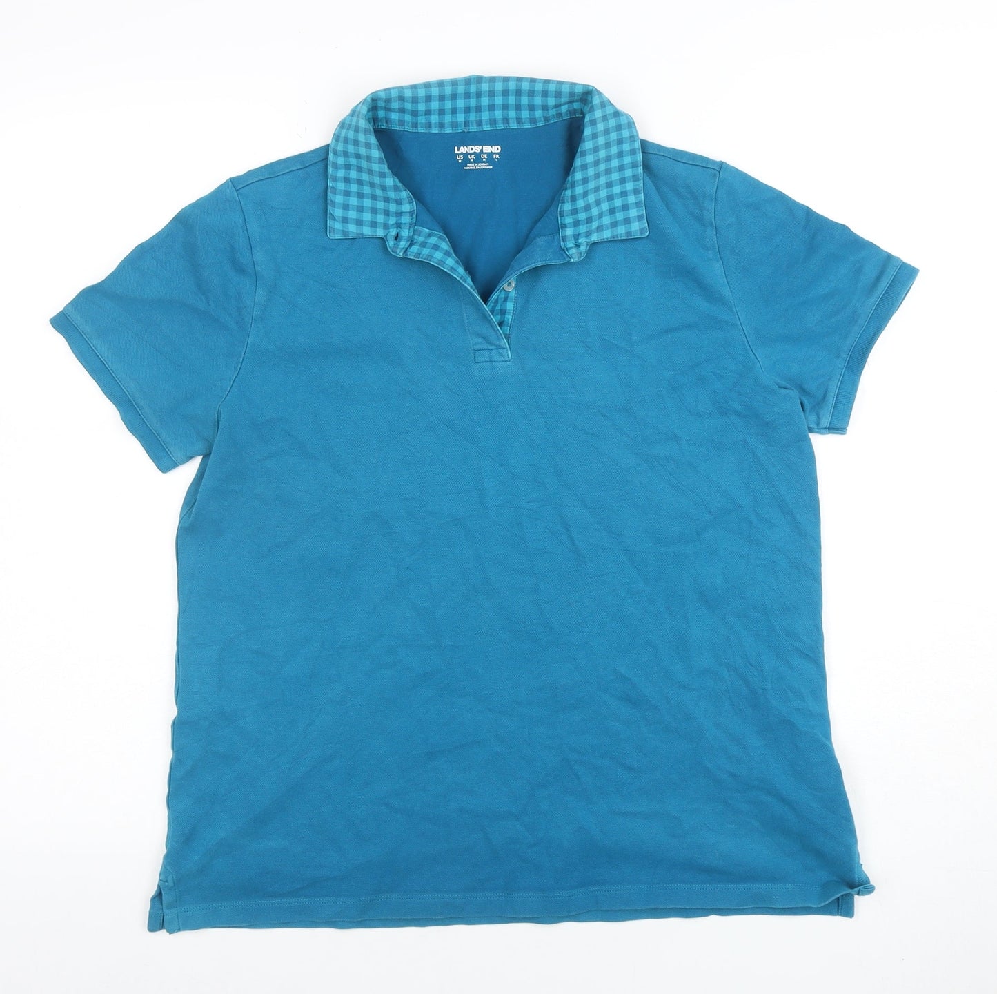 Mens UK Size M Lands' End Cotton Blend Polo Shirt