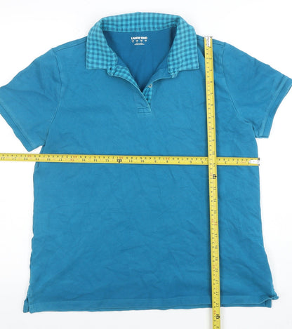 Mens UK Size M Lands' End Cotton Blend Polo Shirt
