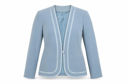 Jacques Vert Women Blue Shawl Collar Blazer Jacket Size 10