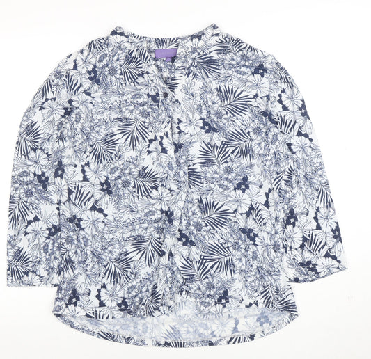 Womens UK Size L Autonomy Blue Tunic Blouse