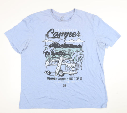 Volkswagen Men's Blue 2XL Camper Graphic Short Sleeve T-Shirt