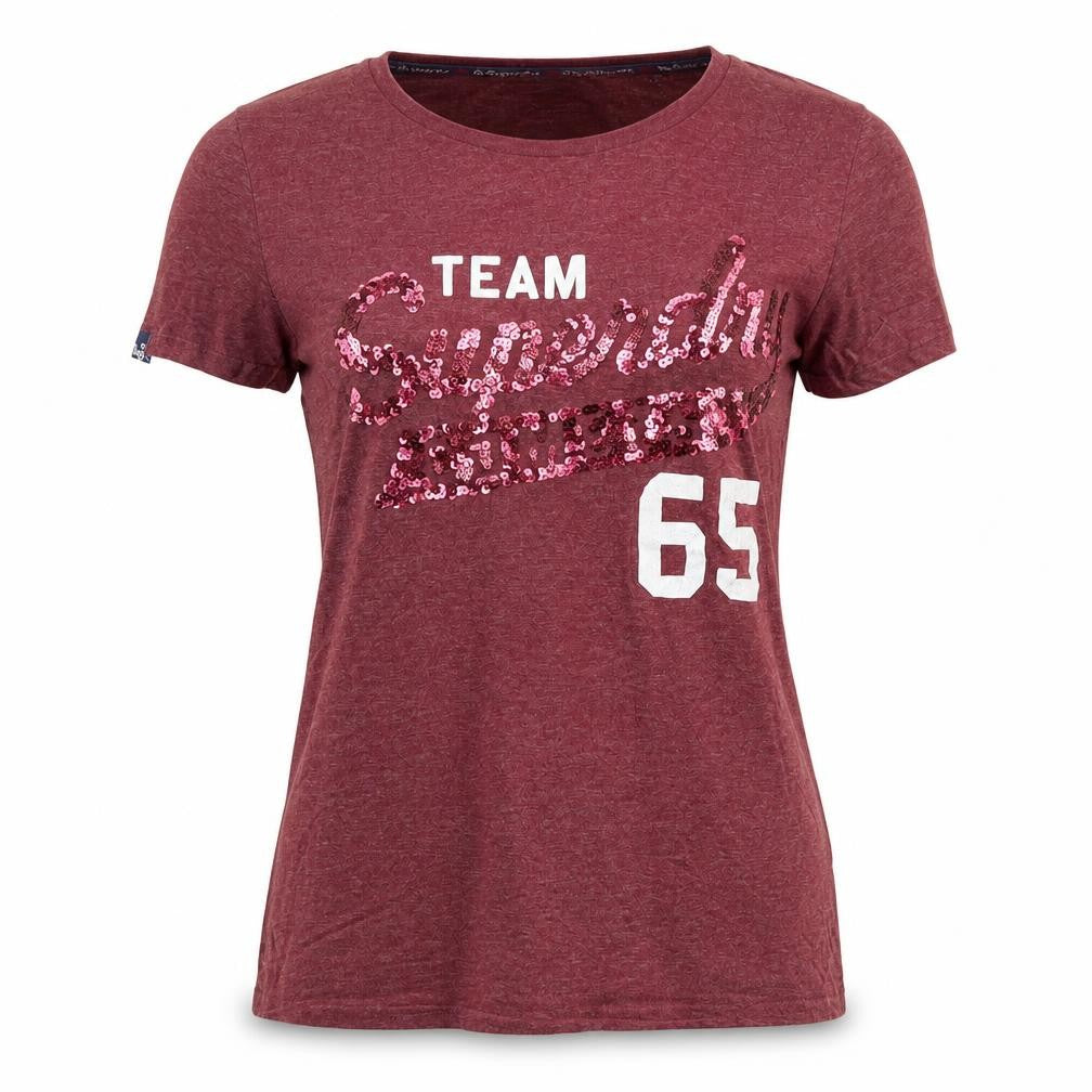 Womens UK Size M Superdry Red Basic T-Shirt