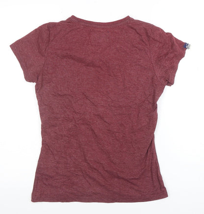 Womens UK Size M Superdry Red Basic T-Shirt