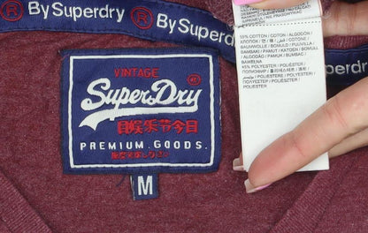 Womens UK Size M Superdry Red Basic T-Shirt