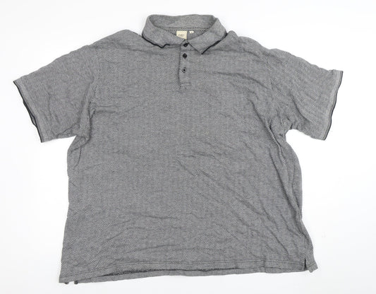 Cotton Traders Men's Black 3XL Herringbone Short Sleeve Polo Shirt