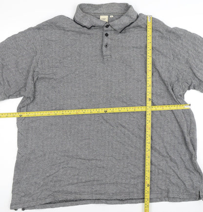 Cotton Traders Men's Black 3XL Herringbone Short Sleeve Polo Shirt