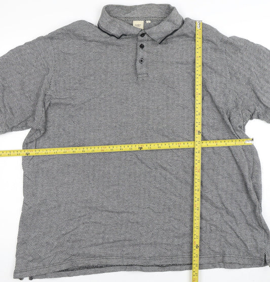Cotton Traders Men's Black 3XL Herringbone Short Sleeve Polo Shirt