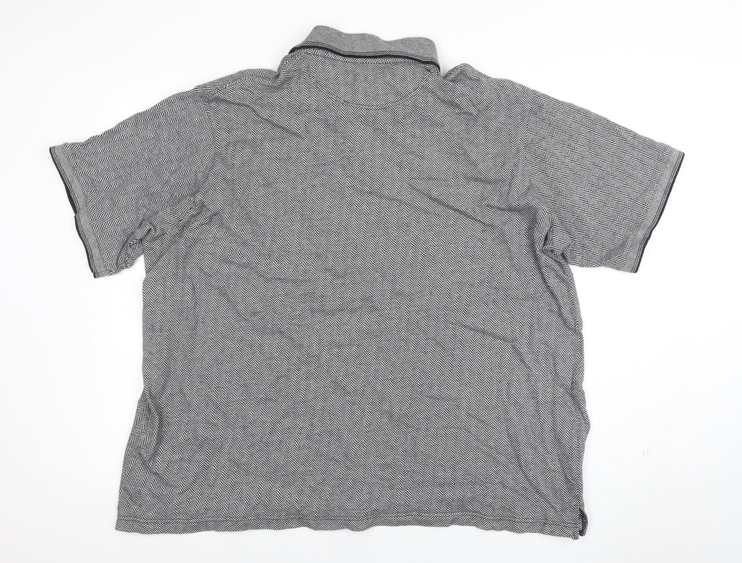 Cotton Traders Men's Black 3XL Herringbone Short Sleeve Polo Shirt