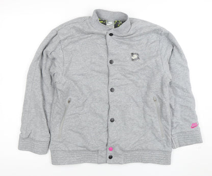 Girls UK Size 12-13 Years Nike Grey Bomber Jacket