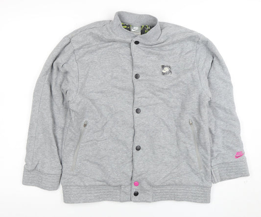 Girls UK Size 12-13 Years Nike Grey Bomber Jacket