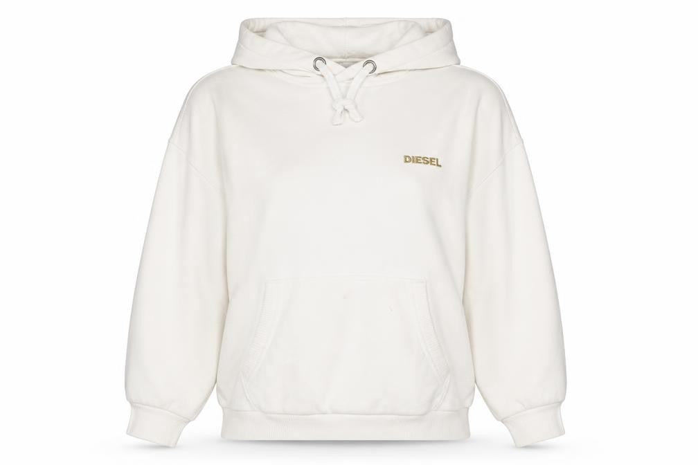 Womens UK Size L Diesel Ivory Pullover Hoodie