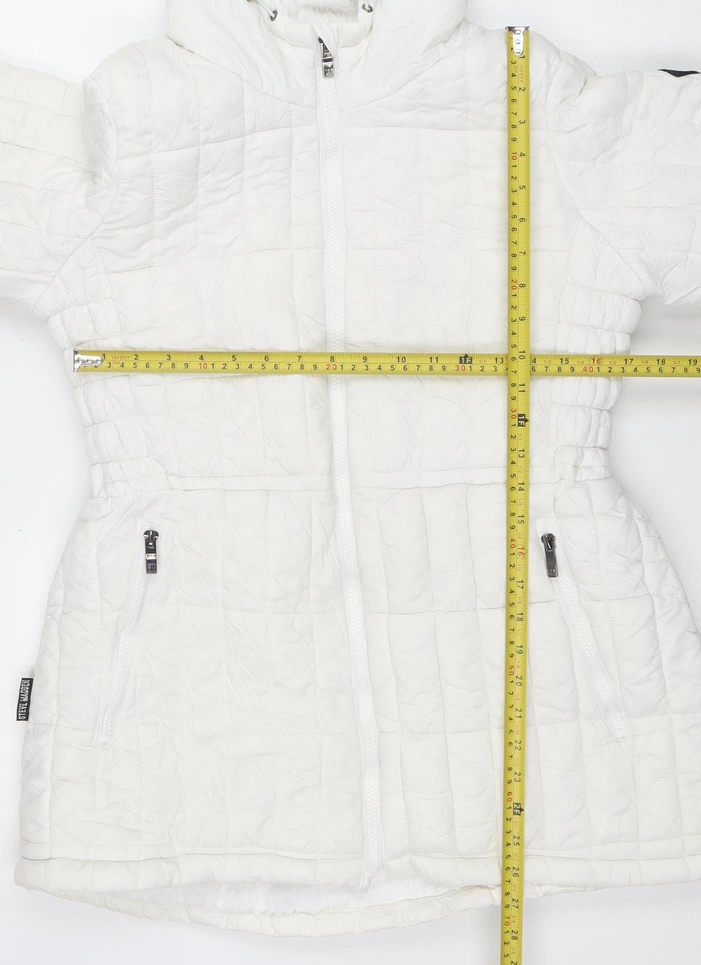 Womens UK Size M Steve Madden White Puffer Jacket