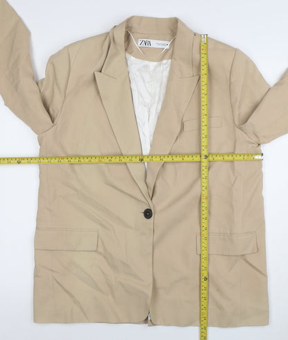 Womens UK Size XL Zara Regular Beige Blazer