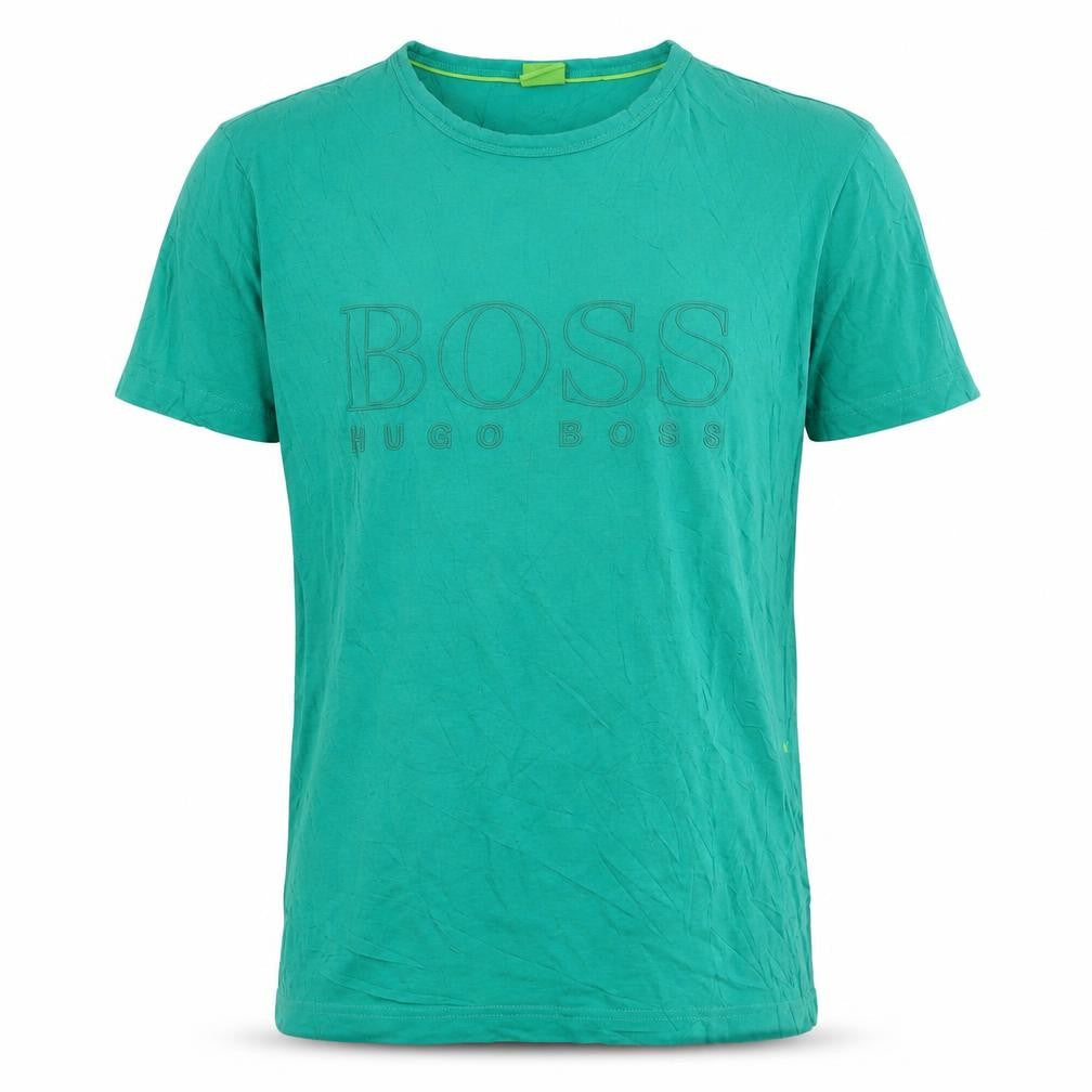 Hugo Boss Men's Green Regular Fit Cotton Crew Neck T-Shirt M