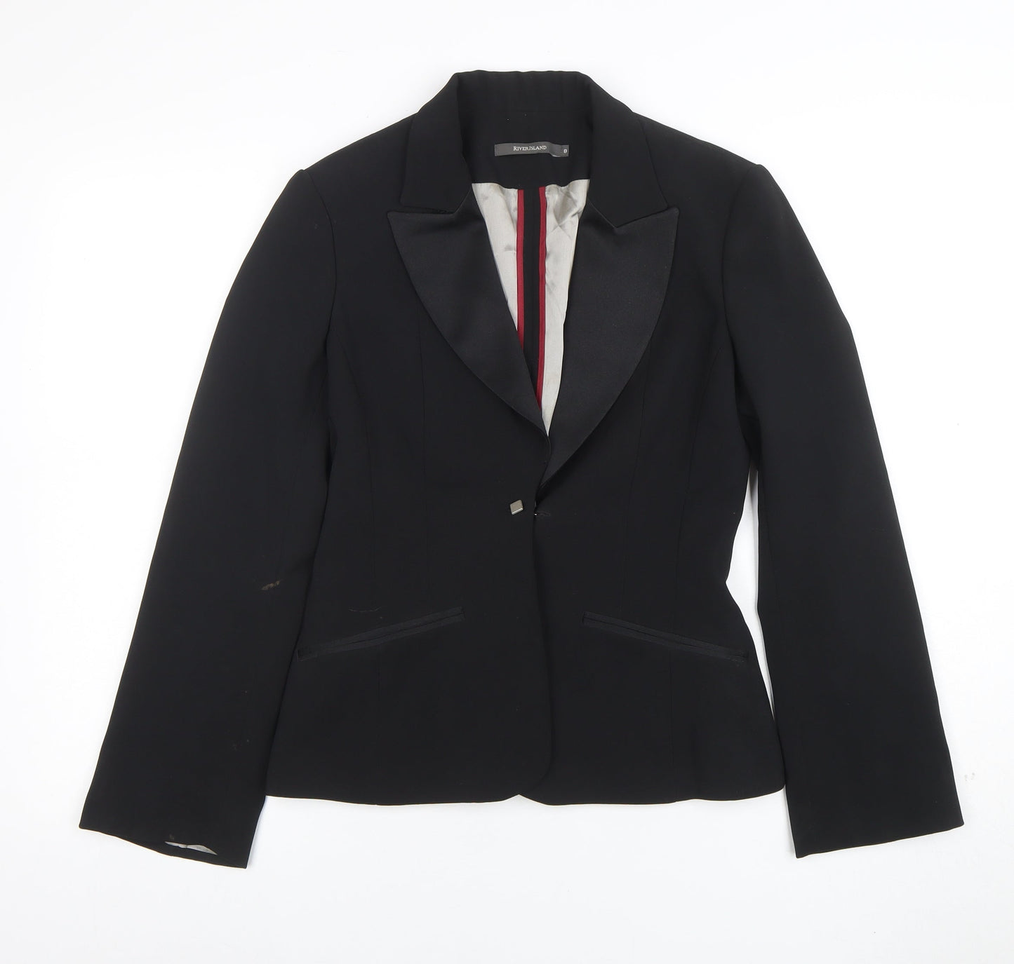 Womens UK Size 8 River Island Regular Black Blazer