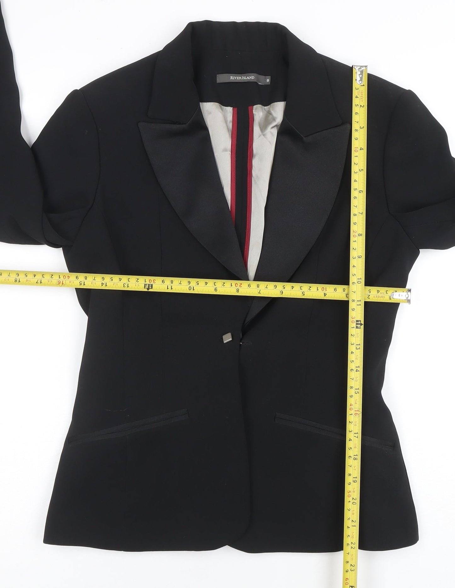 Womens UK Size 8 River Island Regular Black Blazer