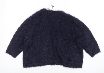 Womens UK Size M Bonmarché Blue Cardigan Jumper