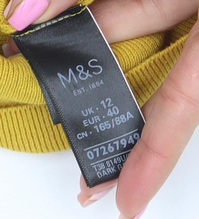Womens UK Size 12 Marks and Spencer Yellow Pullover Jumper