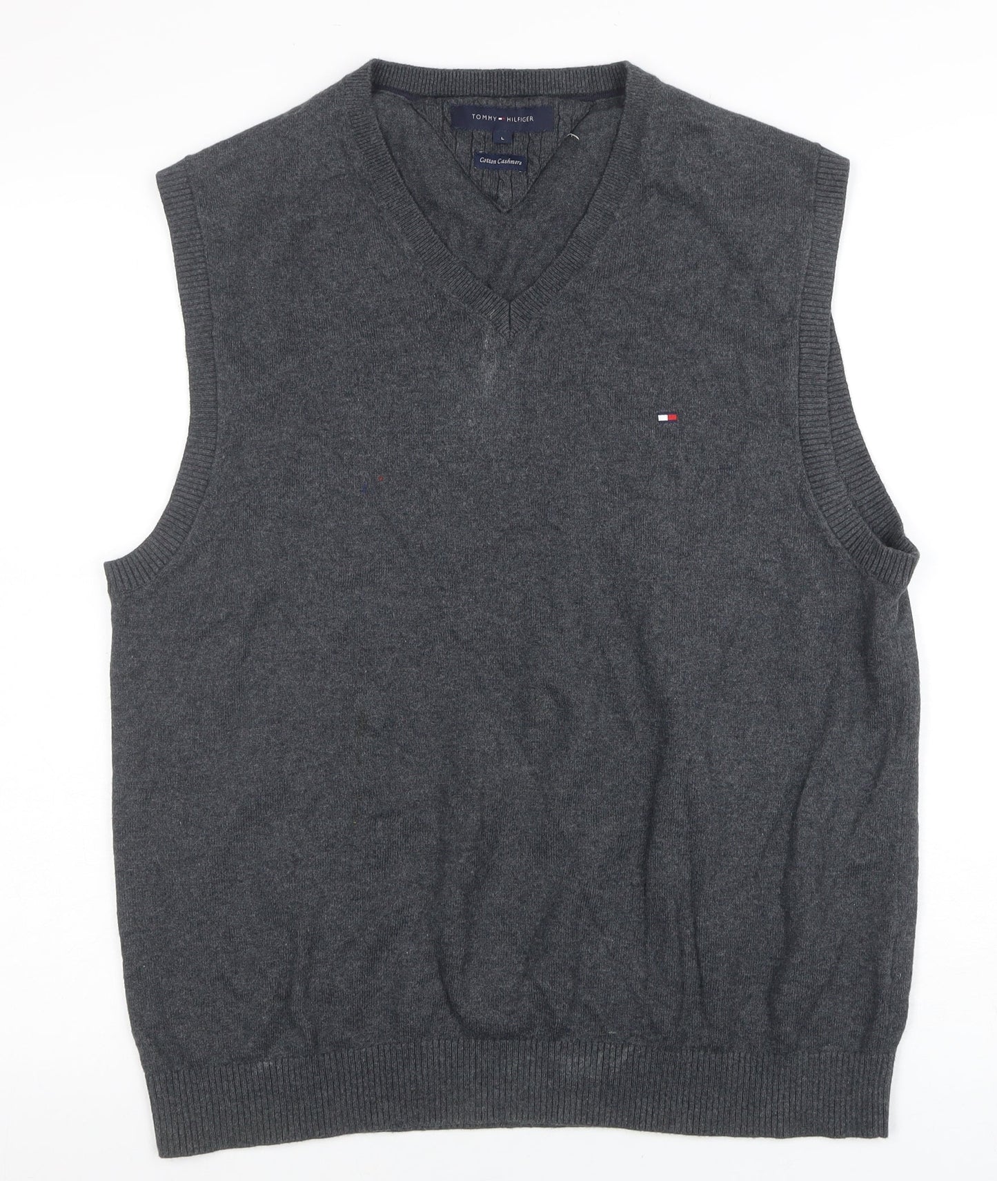 Mens UK Size L Tommy Hilfiger Grey Vest Jumper
