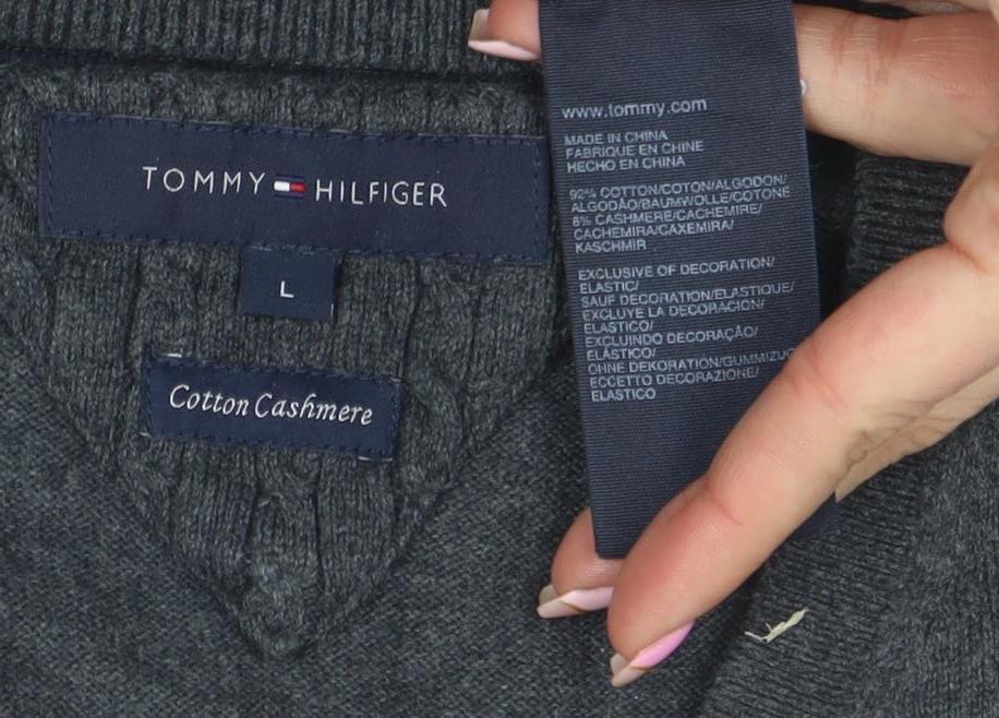 Mens UK Size L Tommy Hilfiger Grey Vest Jumper