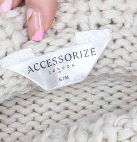 Womens UK Size S Accessorize Beige Cape Jumper