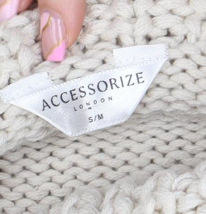 Womens UK Size S Accessorize Beige Cape Jumper