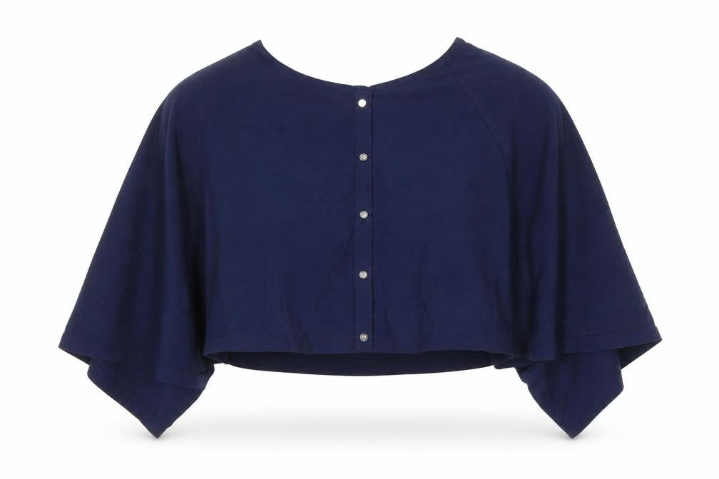 Womens UK Size M Marble Blue Cropped Blouse