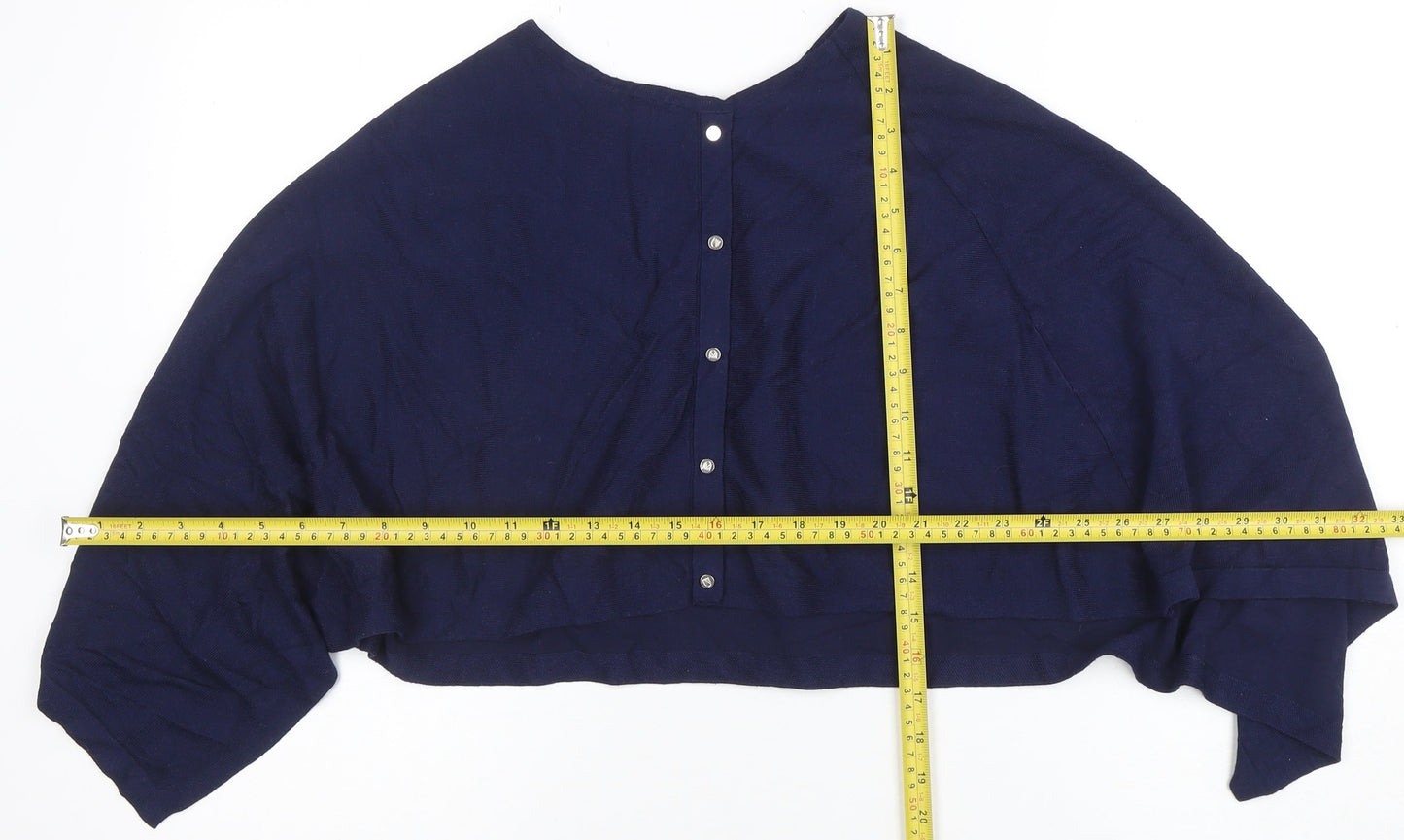 Womens UK Size M Marble Blue Cropped Blouse
