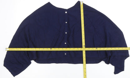 Womens UK Size M Marble Blue Cropped Blouse