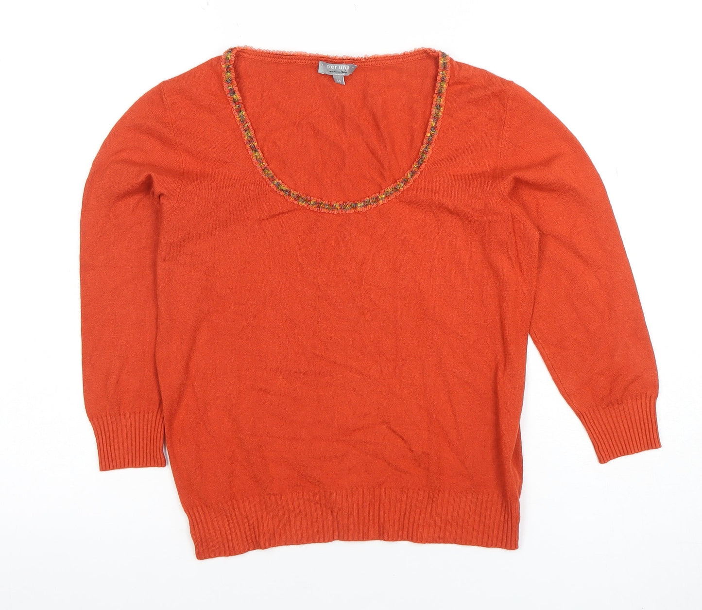 Womens UK Size 14 Marks and Spencer Orange Basic Blouse