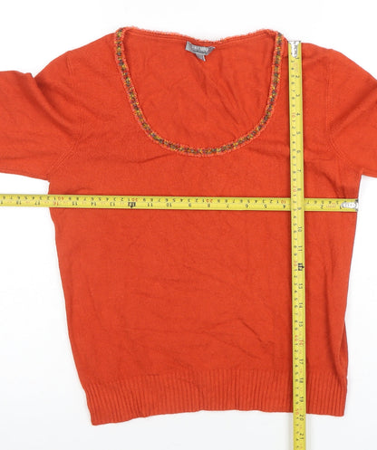 Womens UK Size 14 Marks and Spencer Orange Basic Blouse