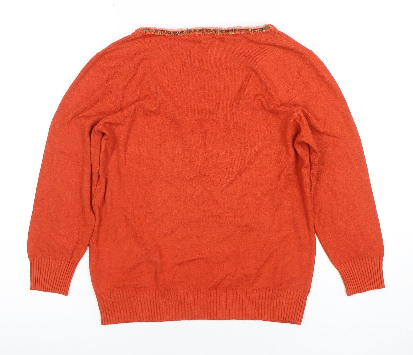 Womens UK Size 14 Marks and Spencer Orange Basic Blouse