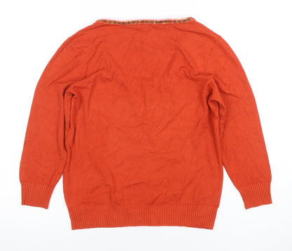 Womens UK Size 14 Marks and Spencer Orange Basic Blouse
