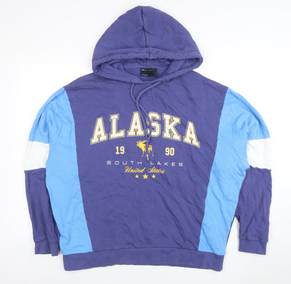 Mens UK Size L ASOS Design Blue Pullover Hoodie
